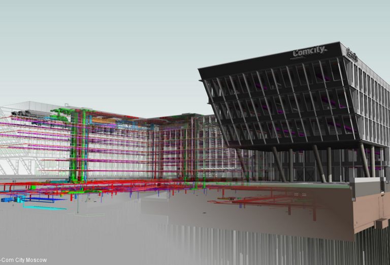 BIM model administrativního komplexu Comcity o podlažní ploše přes 370 000 m²