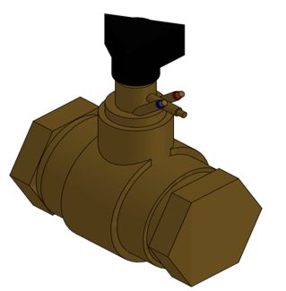 BIM rodina kulového ventilu pro Autodesk Revit