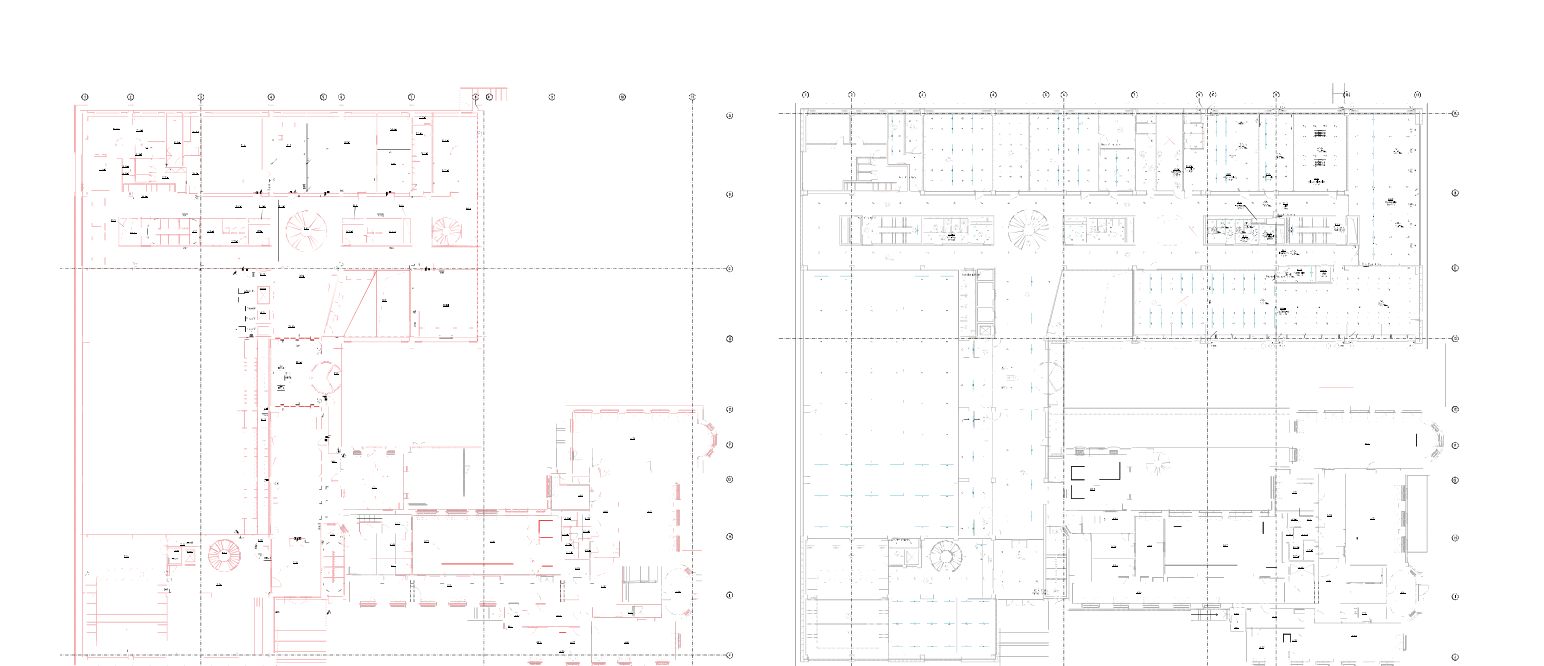 Výkresy elektroinstalace silnoproudu a slaboproudu školy v Karlových Varech, BIM projekt Projekce elektro.